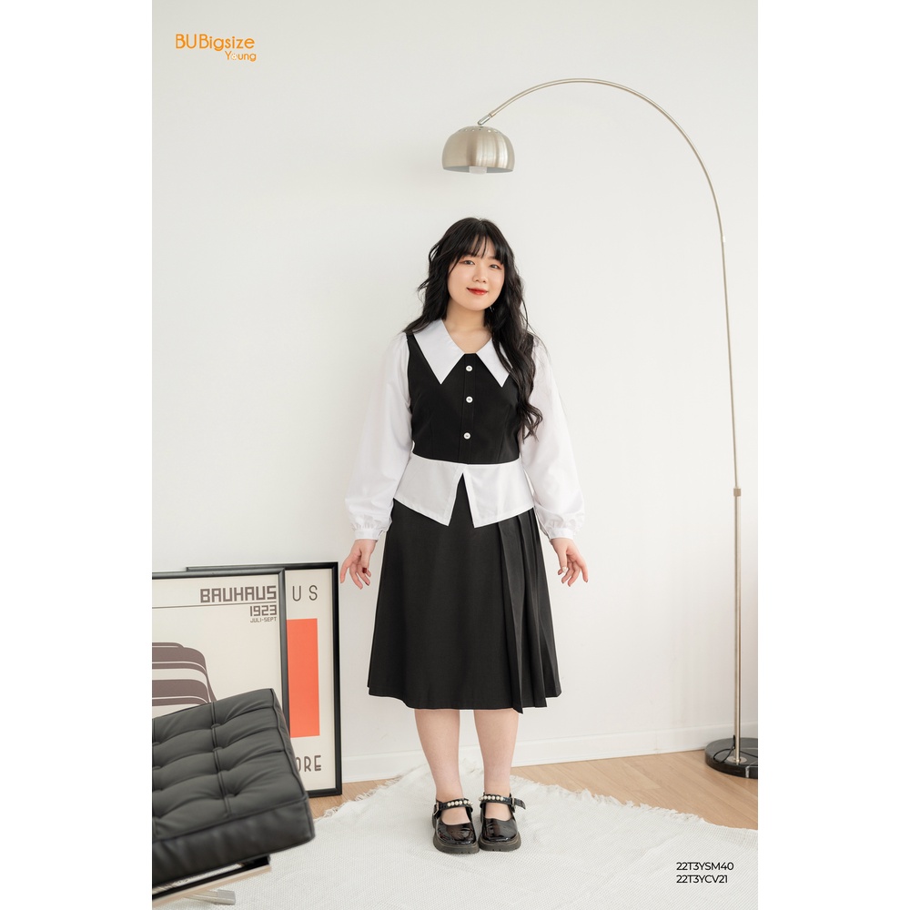 Chân váy dài xếp 3 ly BIGSIZE (55kg đến 95kg) - 22T3YCV21 - [BU Bigsize Young]