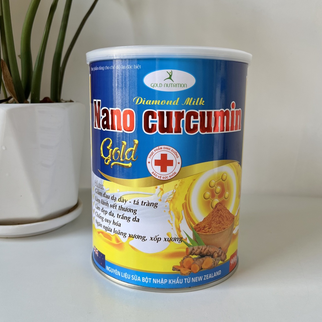 Sữa nghệ Nano Curcumin Gold 900g hỗ trợ Đau dạ dày, Tá tràng, Đại tràng, Đường ruột, Hệ tiêu hóa