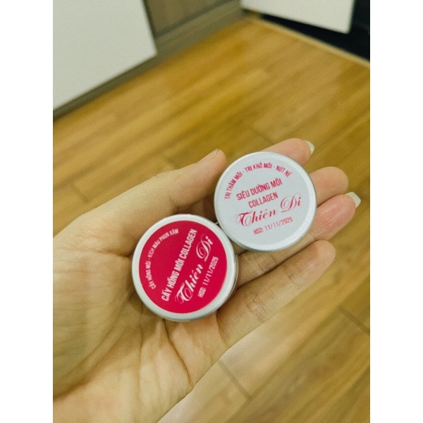 Combo siêu dưỡng môi và cấy hồng môi Collagen Thiên di giúp giảm thâm môi làm hồng môi kích màu sau phun xăm
