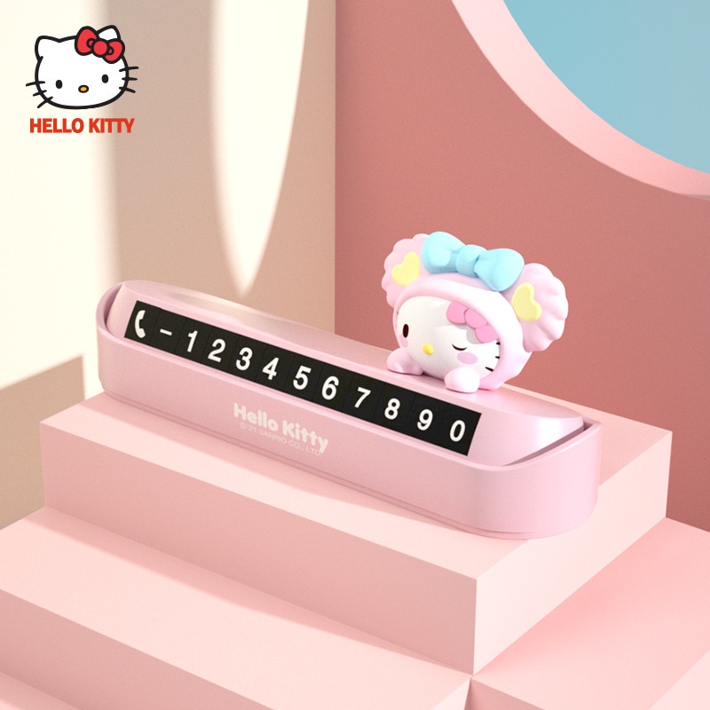 Bảng Số Điện Thoại Đỗ Xe Tạm Thời Họa Tiết Hello Kitty Dễ Thương Cho Xe Hơi
