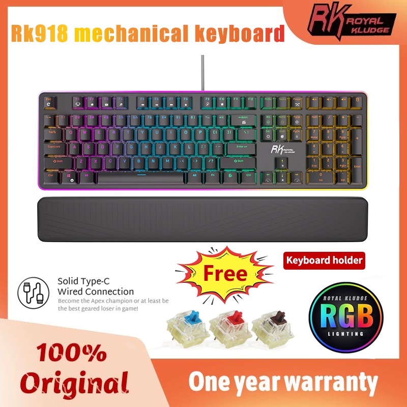 Bàn phím cơ có dây RK ROYAL KLUDGE RK918 có đèn nền RGB toàn bộ