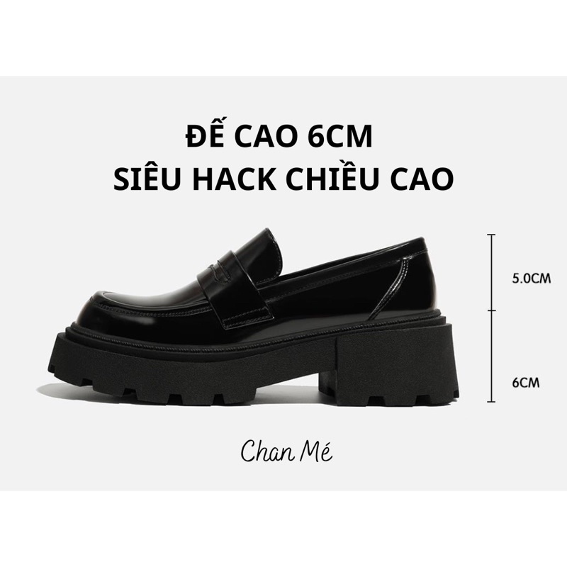 Giày Loafer đế cao 6cm  giày mũi tròn vintage Ulzzang Oxford Lolita nữ đế dày phong cách Anh Quốc Nhật Bản