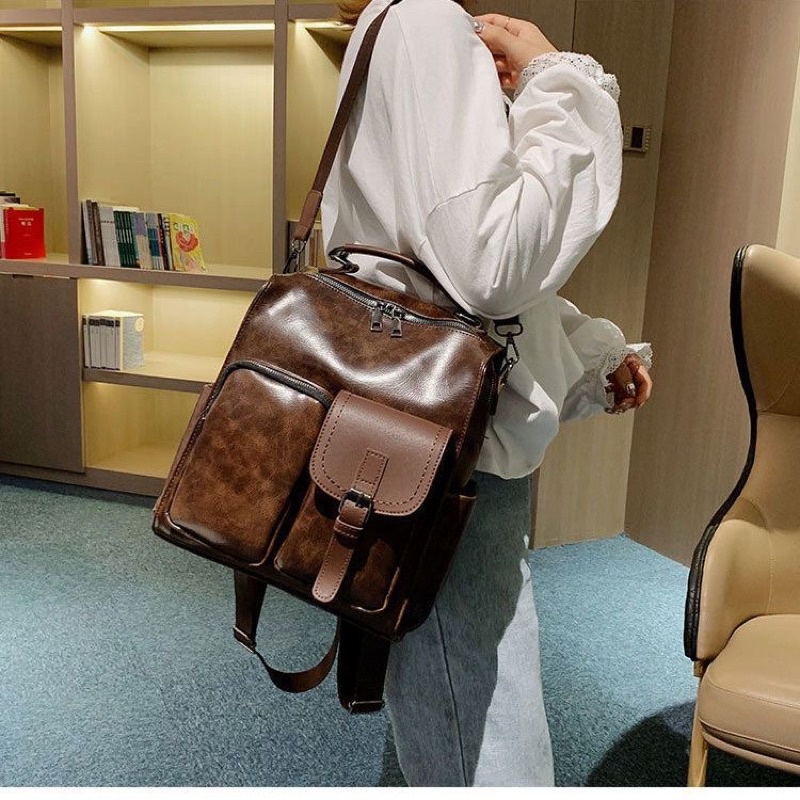 BALO THỜI TRANG NỮ VINTAGE DA PU ULZZANG BALO VUÔNG HỌC SINH BLN49H015