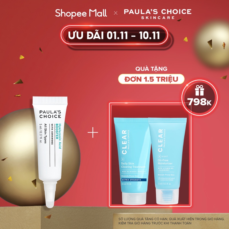 Tinh chất cấp nước làm căng bóng da Paula's Choice Hyaluronic Acid Booster 5ml 7868