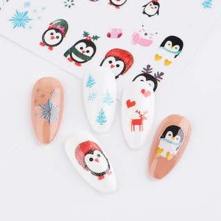 Sticker Dán Móng Họa Tiết Chim Cánh Cụt 3D