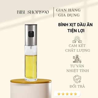 Bình xịt dầu ăn cao cấp bằng thủy tinh dung tích 100ml - Chai xịt dầu ăn nhỏ gọn (XDA01)