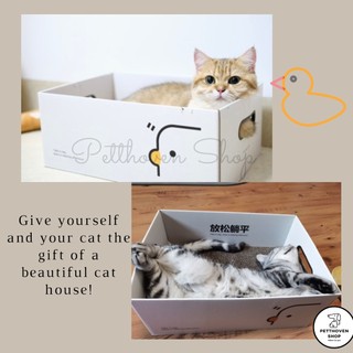 Hộp cào móng box có bàn cào móng cho mèo hình vịt Purroom-cat scratcher, hình ảnh hàng thực