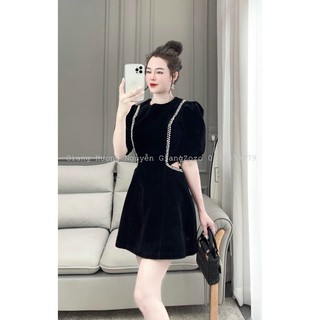 ẢNH THẬT(60-90KG) BIGSIZE ĐẦM TIỆC NHUNG VIỀN CƯỜM ĐẦM THIẾT KẾ
