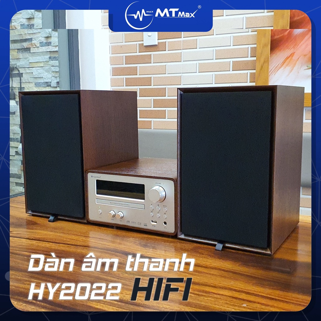 Loa dàn nghe nhạc có amply MTMAX HY2022 mini sang trọng âm thanh HIFI bass 16cm có bluetooth ổ đĩa CD đài AM FM siêu hay