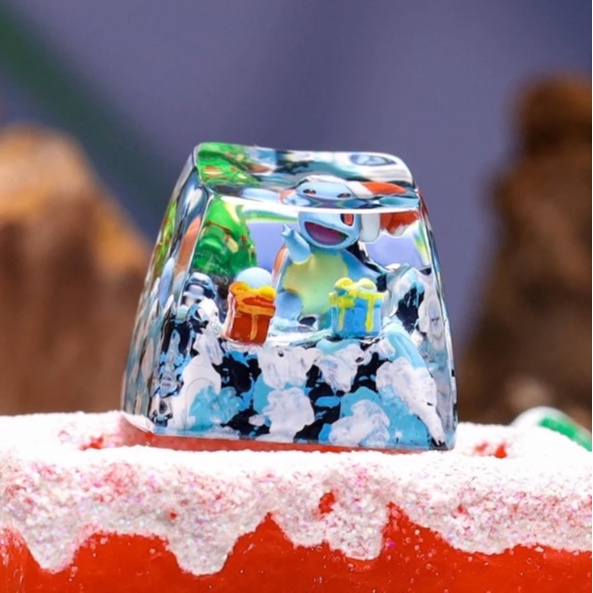 Keycap Squirtle giáng sinh, Nút bàn phím giáng sinh Pokemon phù hợp cho bàn phím cơ, profile SA