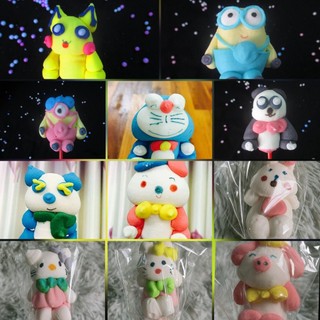 Kẹo que hạnh phúc handmade, thủ công, nghệ thuật hình hoạt hình, con vật dễ thương