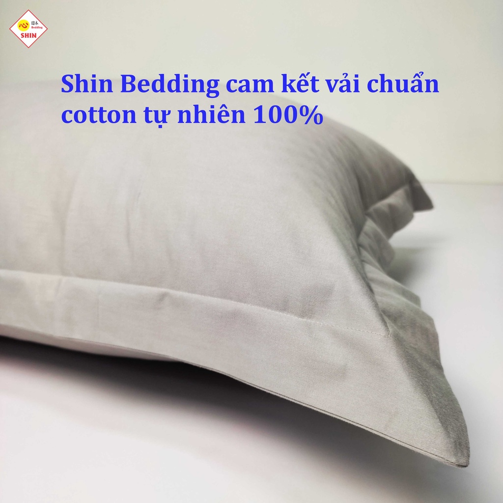 Áo gối cotton cao cấp 40x60cm màu xám