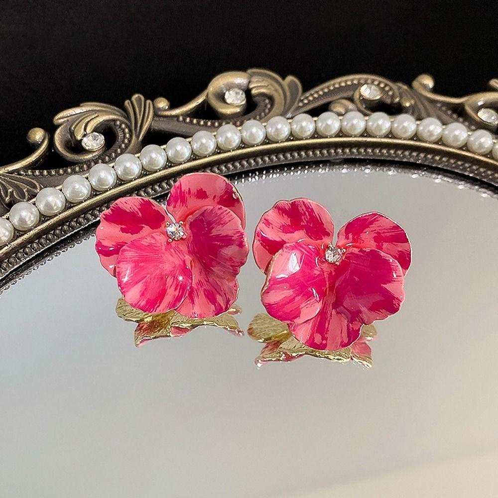 Bông Tai Hợp Kim Tráng Men Thời Trang Cổ Điển Đáng Yêu Cho Nữ