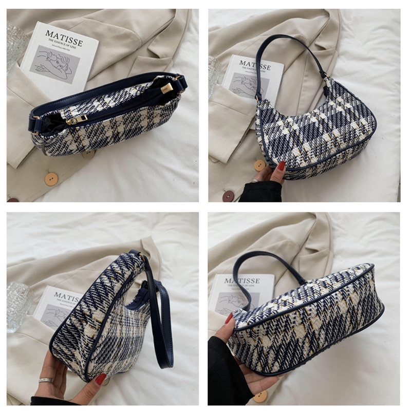 Túi xách đeo vai kẹp nách FAWORK vải dạ phối màu thời trang đi chơi cho nữ