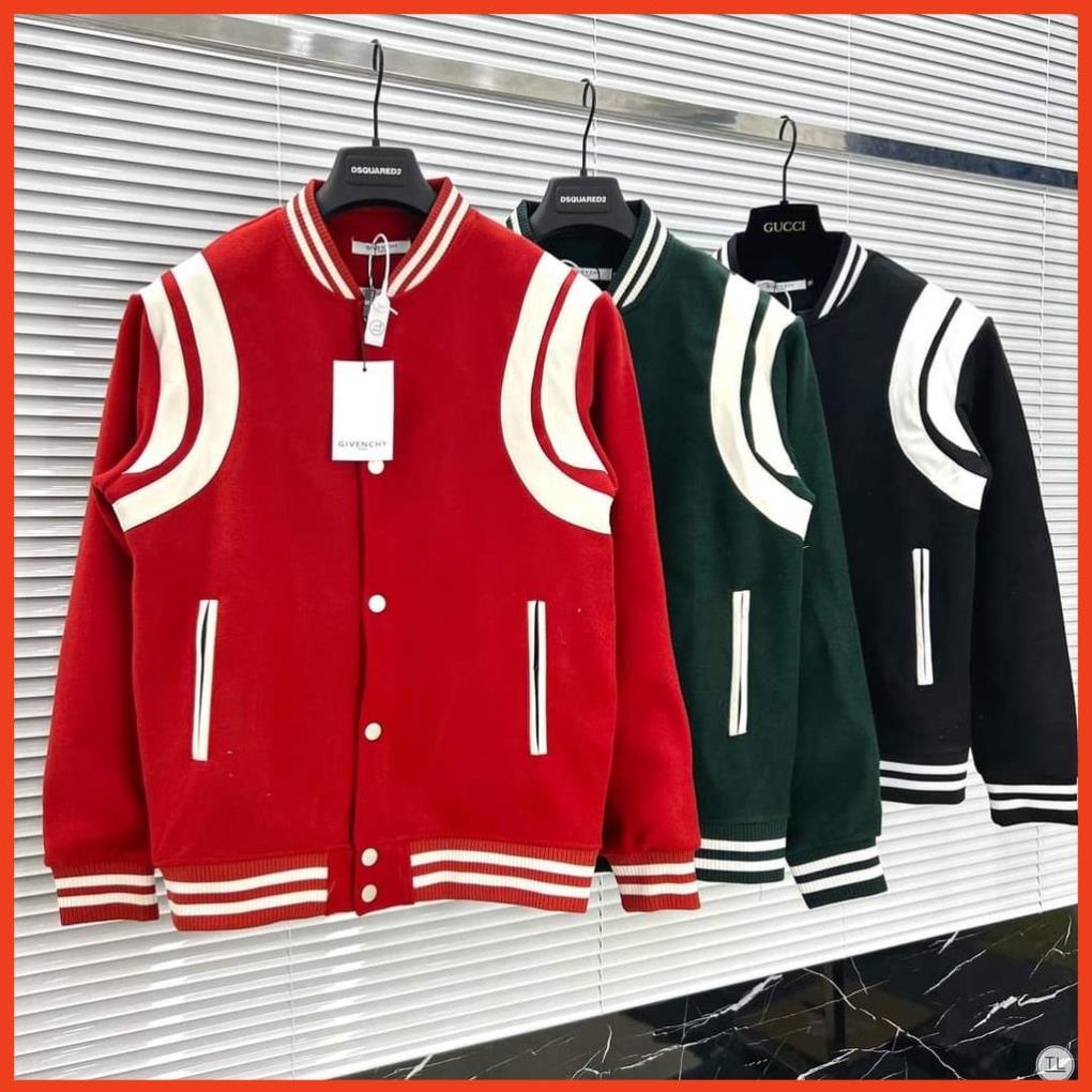 ÁO BOMBER TEDDY GIVENCHY TAY VIỀN TRẮNG FULL MÀU CỰC ĐẸP. ÁO BOMBER SƠN TÙNG HOTREND