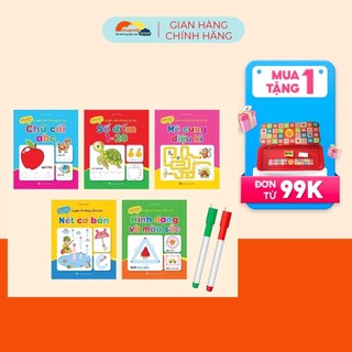 Sách bộ vở viết xóa được - wipe clean: luyện viết không sợ sai - tặng kèm 2 bút