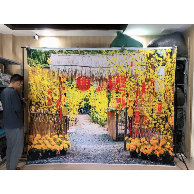 Phông vải decor trang trí Tết Xưa