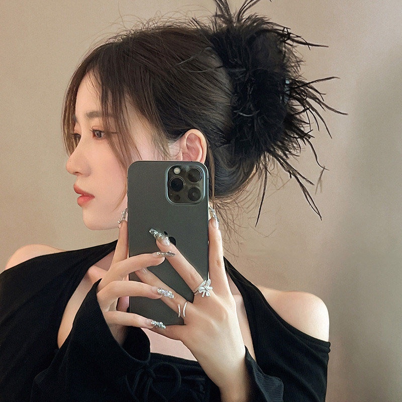Kẹp Tóc Hình Lông Vũ Phong Cách Nhật Hàn Thời Trang Thu Đông Độc Đáo