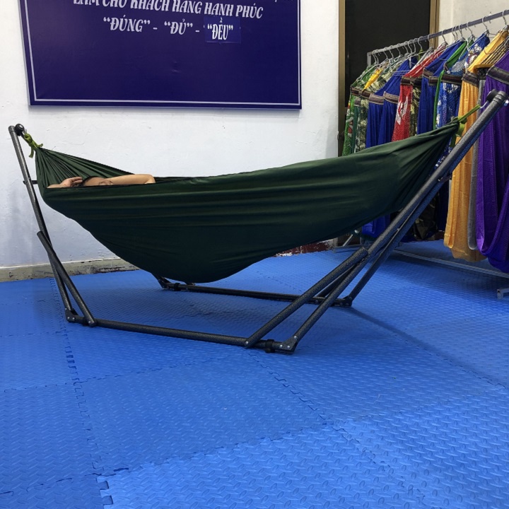 Võng dù cá sấu 2 lớp dài 2,4m rộng dãi thoải mái