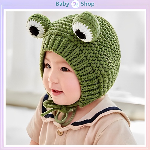 Mũ len dệt kim ếch con xinh xắn (dành cho bé từ 6 đến 36 tháng tuổi)