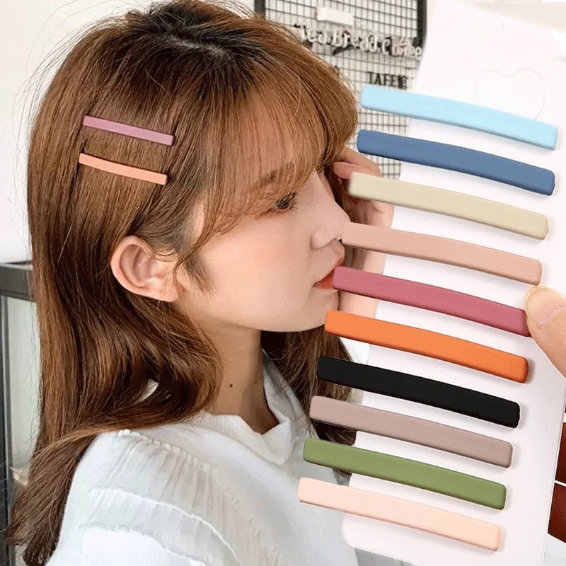 Kẹp Tóc Mỏ Vịt Một Cánh / Kẹp Tóc Nhám Đơn Giản Màu Sắc Morandi Giản Dị Dành Cho Bạn Nữ