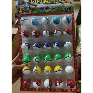 1 bảng 30 quả cầu pokemone 1 vỉ