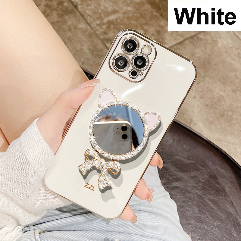 Ốp Điện Thoại Vuông Mạ Gương Cho Xiaomi 11 12 Lite Mi Mix 4 Civi 2 A1 A2 Note 10 Pro Mi 9T 10T 11T 12T 12 Pro Ultra