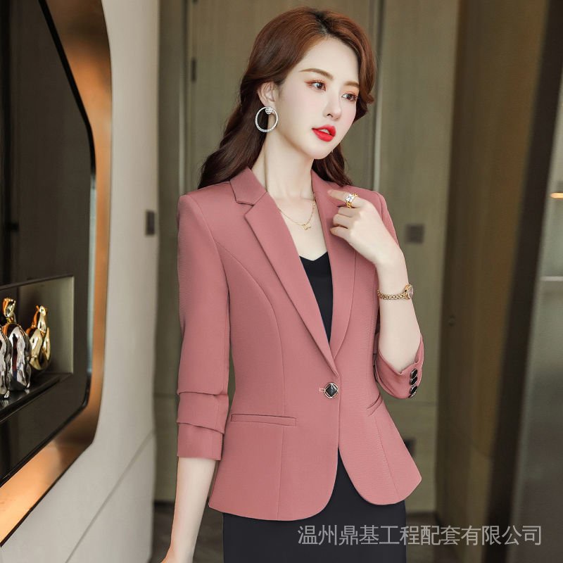 Áo Khoác Vest Ngắn Dáng Ôm Màu Hồng Thời Trang Xuân Thu 2022