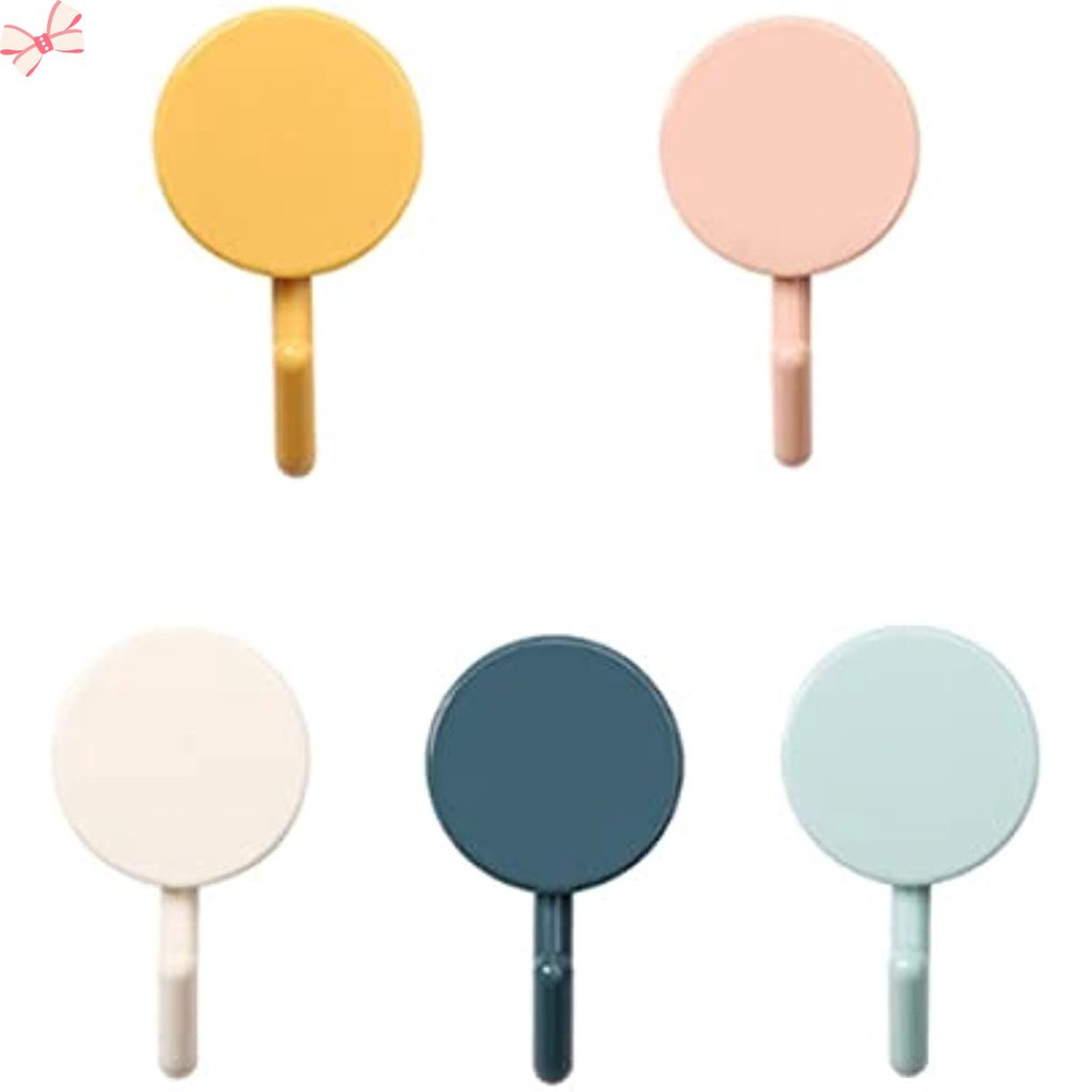 Set 5 Móc Treo Đồ Dán Tường Tự Dính Nhiều Màu Sắc Dễ Thương Chịu Được Sức Nặng