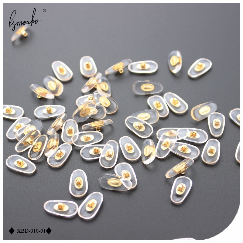 Set 10 Cặp Đệm Mũi Bằng Silicone PVC Chống Trượt Màu Vàng / Bạc Thoải Mái Cho Mắt Kính