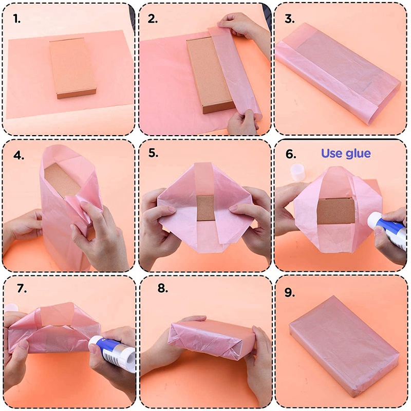 Bộ 100 Tờ Giấy Gói Quà Màu Ánh Kim Dùng Trang Trí Tiệc Cưới / Sinh Nhật / Giáng Sinh DIY