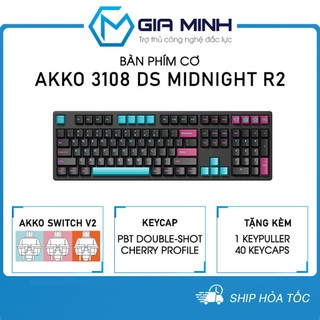 Bàn Phím Cơ AKKO 3108 DS MidNight R2 - AKKO Switch V2 - Hàng Chính Hãng - Bảo Hành 12 Tháng - Tặng Kèm 40 Keycaps