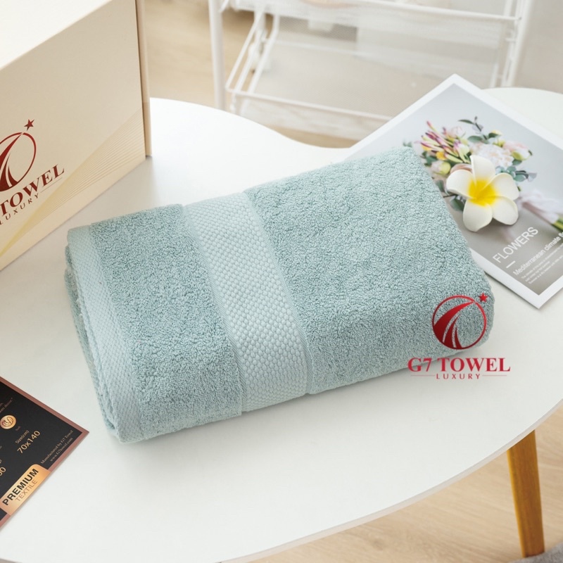 Khăn tắm cotton cao cấp G7WT05 kích thước 70x140cm dùng cho Spa, khách sạn, gia đình - 100% cotton nhập khẩu.