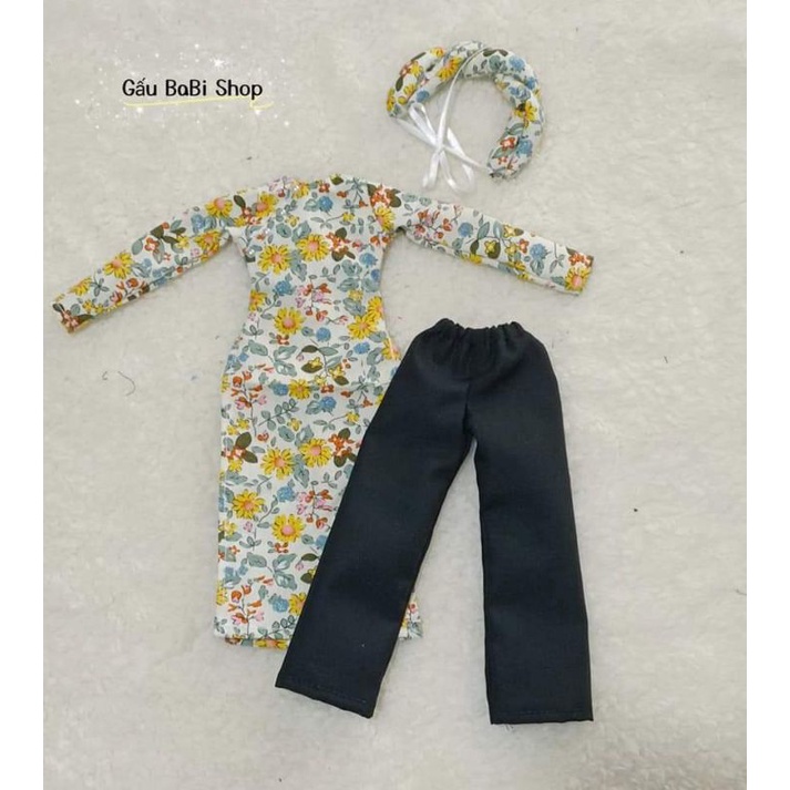 Set áo dài cho búp bê size ob11,ddf,ymy, 1/8 bjd, bru, baboliy, 1/6 blythe, babies, xinji, animator