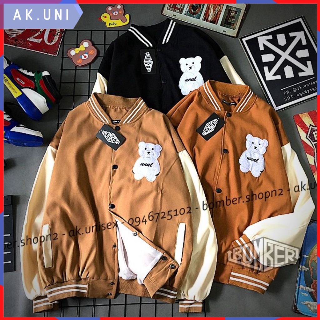 Áo khoác Bomber TEDDY3M chất da lộn (có lót trong) thiết kế Streetstyle Unisex cho cả nam và nữ (3 màu) ( BST