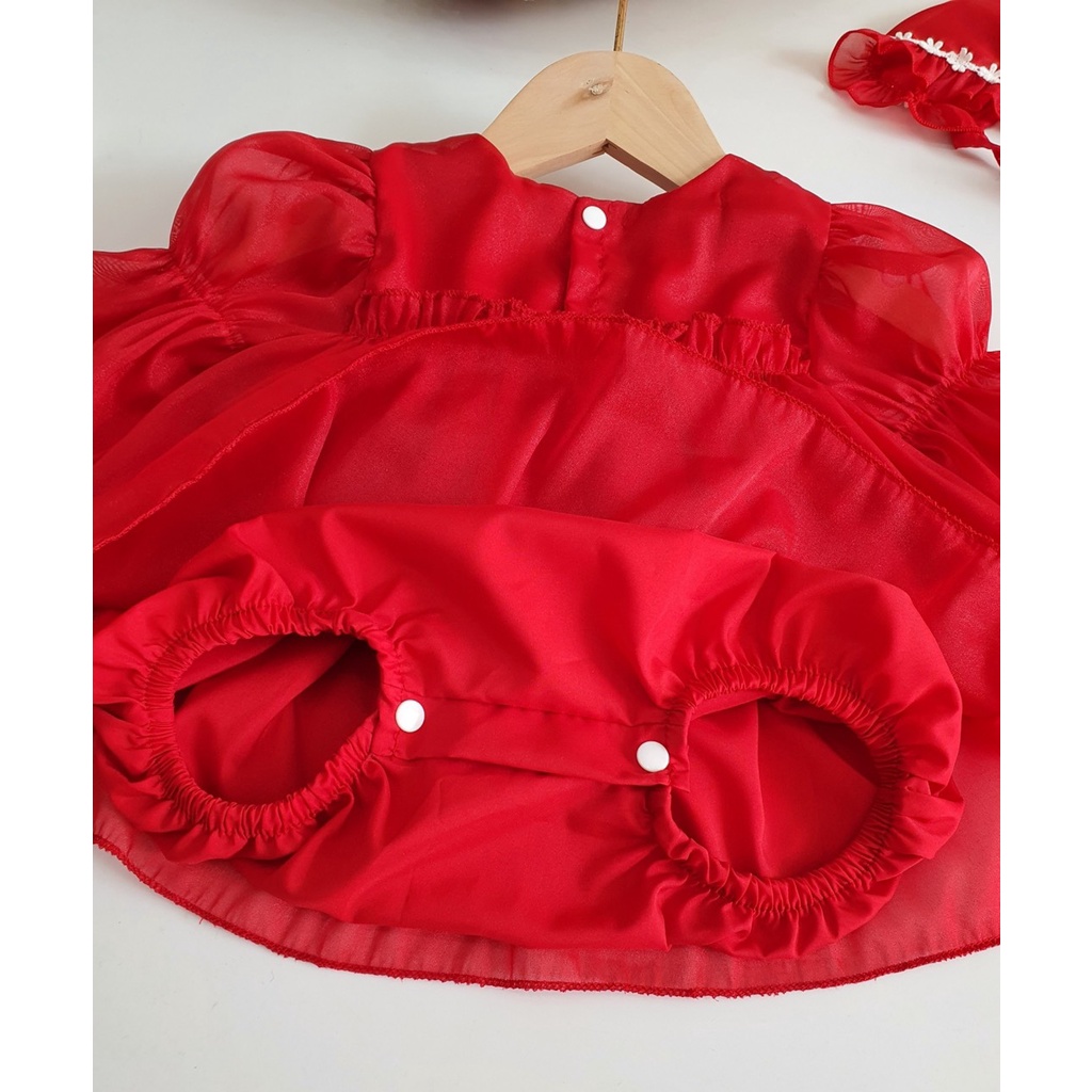 Body đỏ tay dài cho bé TẶNG kèm mũ