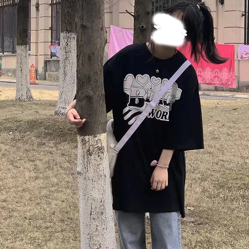 NRVP Mới Áo Thun Unisex Dáng Rộng Tay Ngắn Phong Cách Hàn Quốc Thời Trang 2023