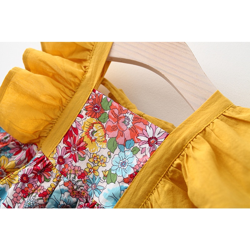 Đầm Công Chúa Bằng cotton In Hoa Thời Trang Mùa Hè Dành Cho Bé Gái 0-3 Tuổi