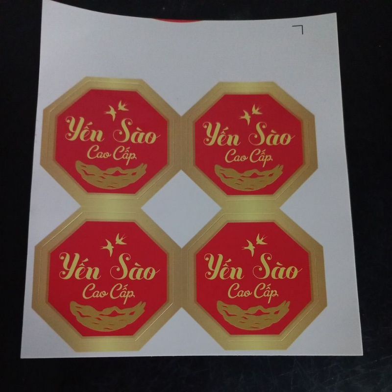 Tờ 4 tem nhỏ 3,5cm dán hộp kim cương bé 30g YSCC