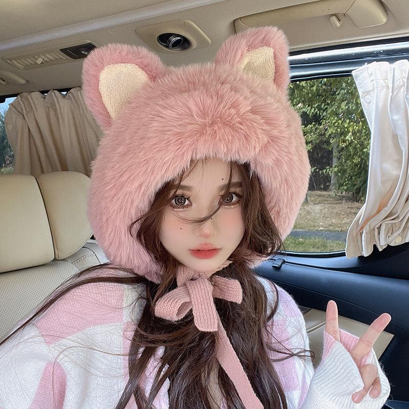 Mũ Len Dệt Kim Tai Cáo Giữ Ấm Mùa Đông Phong Cách Hàn Quốc Cho Nữ