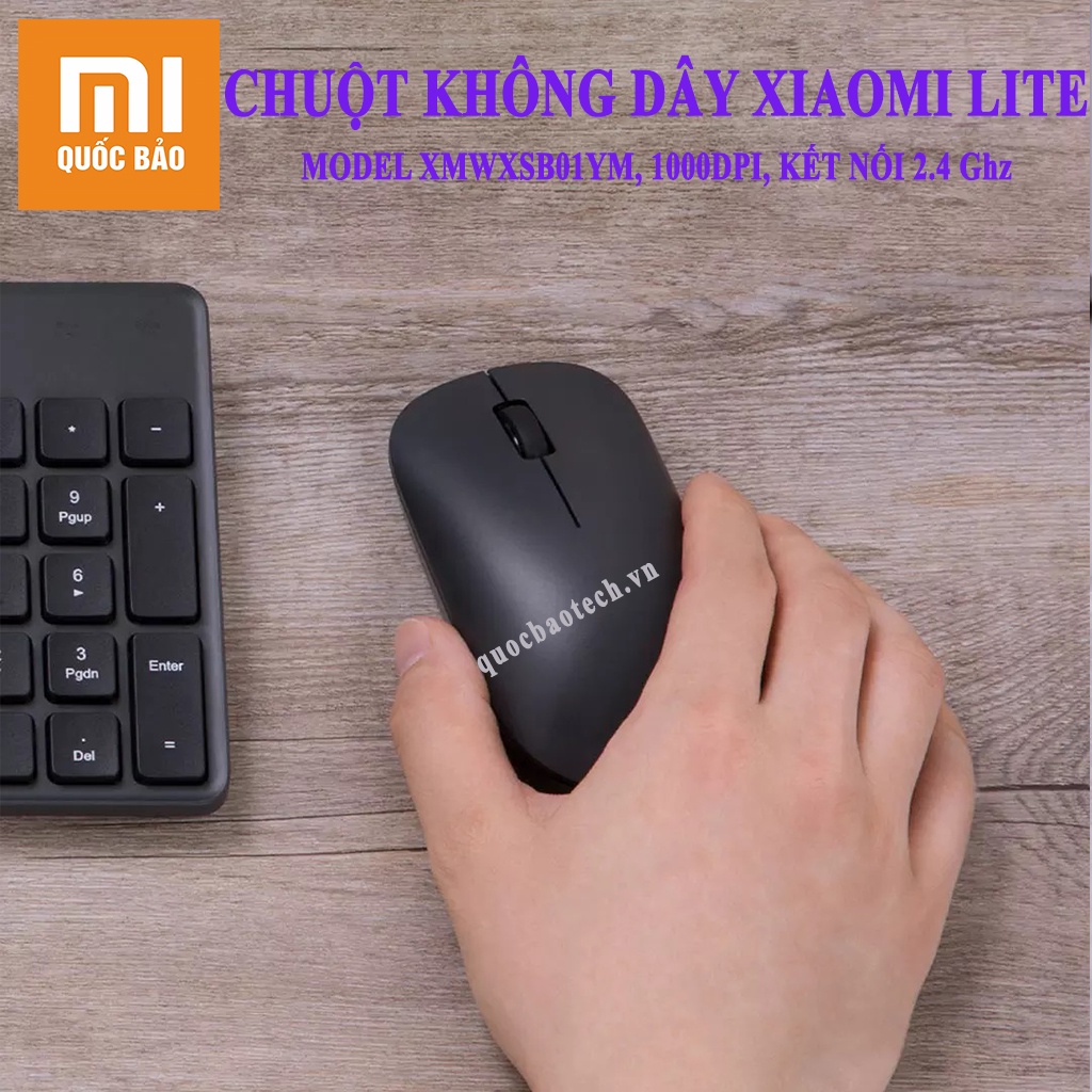 Chuột không dây Xiaomi Lite- Mi Mouse Wireless Lite XMWXSB01YM 1000 DPI, kết nối 2.4Ghz độ nhạy cao