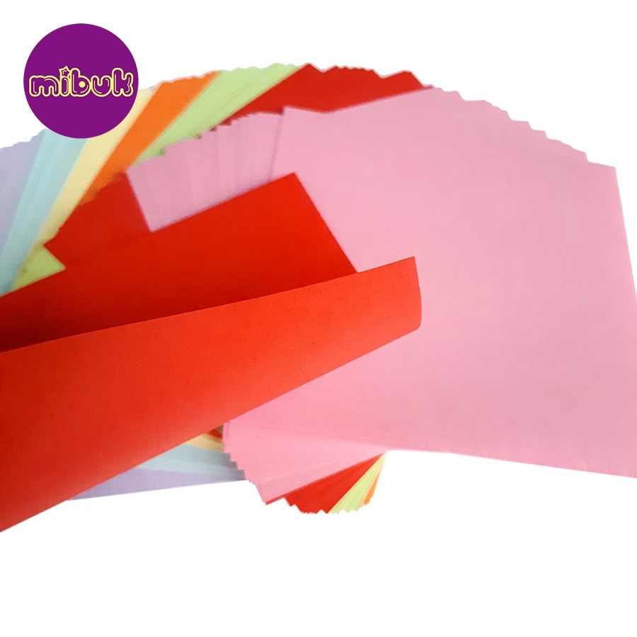 Giấy gấp origami 10x10 cm 100 tờ giấy gấp hạc màu trơn
