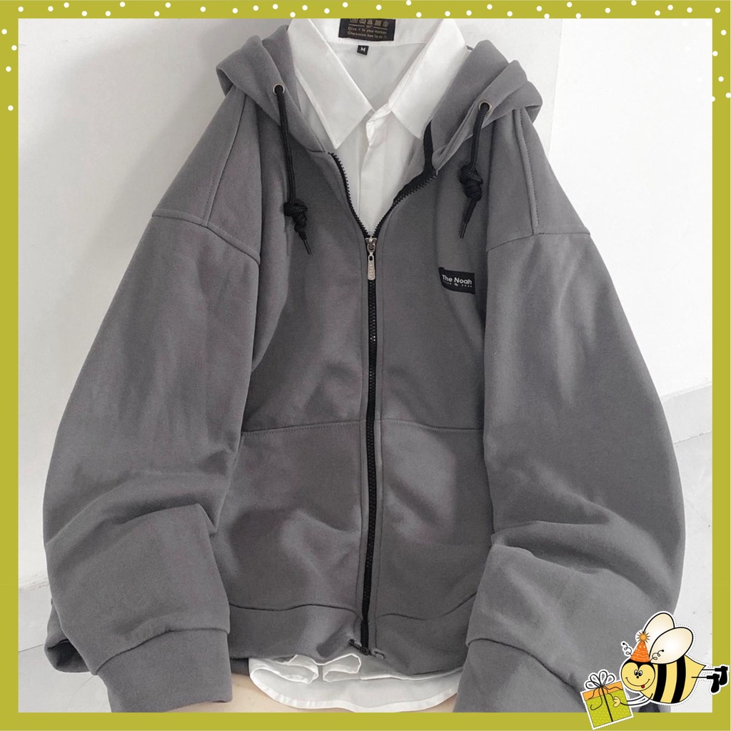Áo khoác hoodie nam nữ form rộng The Noah, Áo khoác hoodie nam nữ form rộng nỉ dày unisex ulzzang hàn quốc