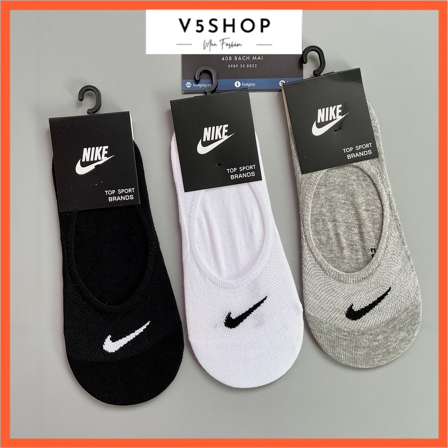Tất lười nam nữ Ni.ke, FILA, Champion thể thao dệt lưới thoáng khí, đệm silicone chống tuột gót TL43