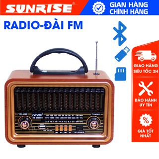 Radio nghe nhạc bluetooth cổ điển sang trọng, loa máy nghe đài FM mini hỗ trợ MP3, Thẻ nhớ, USB, NS 8069BT