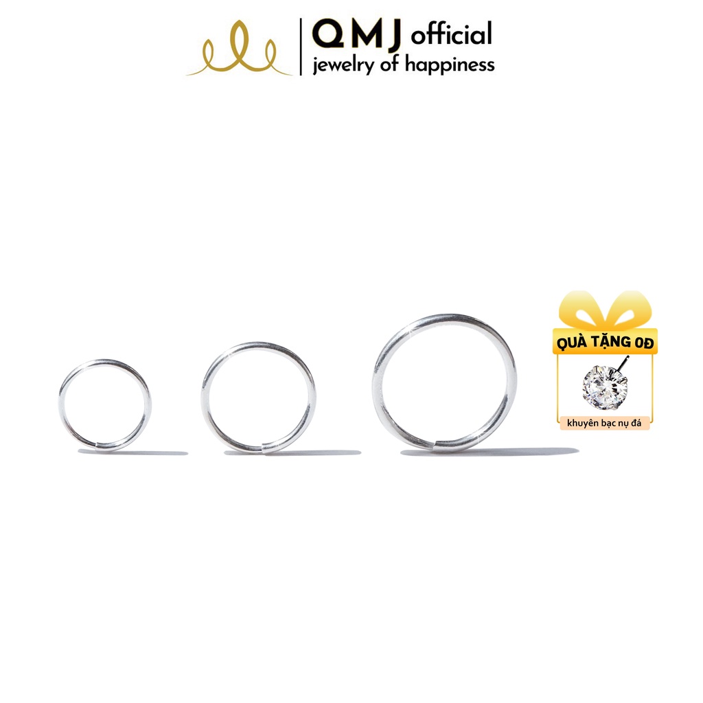 Khuyên tai bạc ta tròn trơn đơn giản basic nam nữ đẹp unisex QMJ - Q391