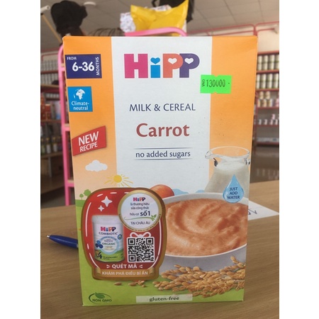 Bột Hipp sữa cà rốt 250g