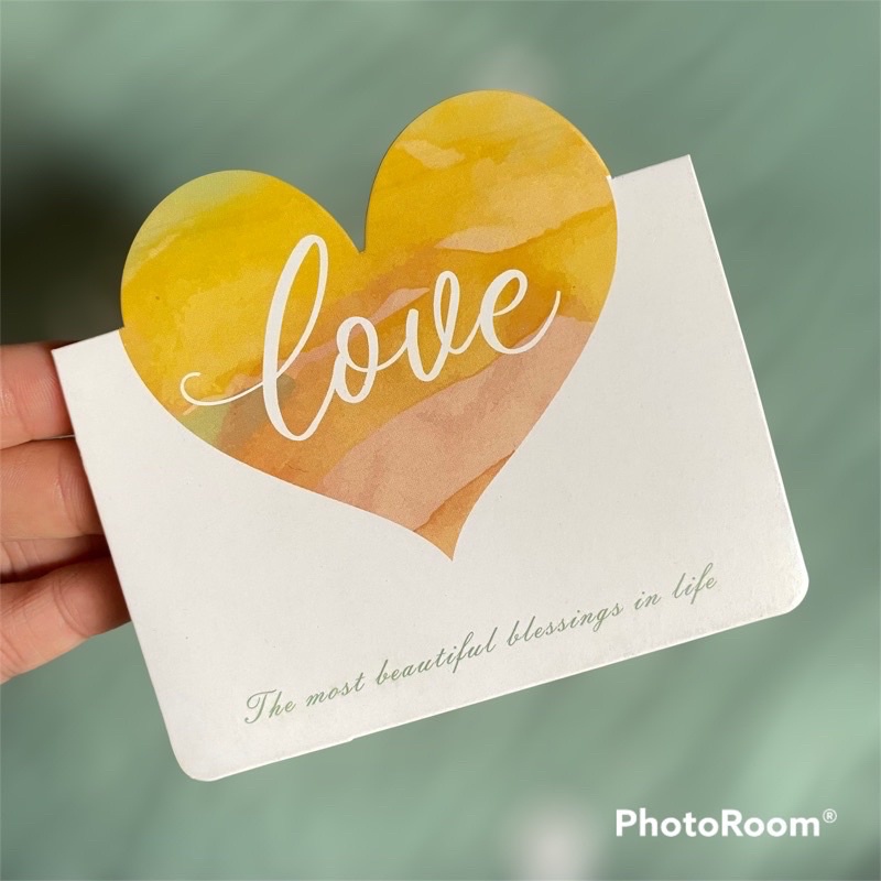 10 chiếc Thiệp tim Valentine gập đôi Love Thank you Best wishes