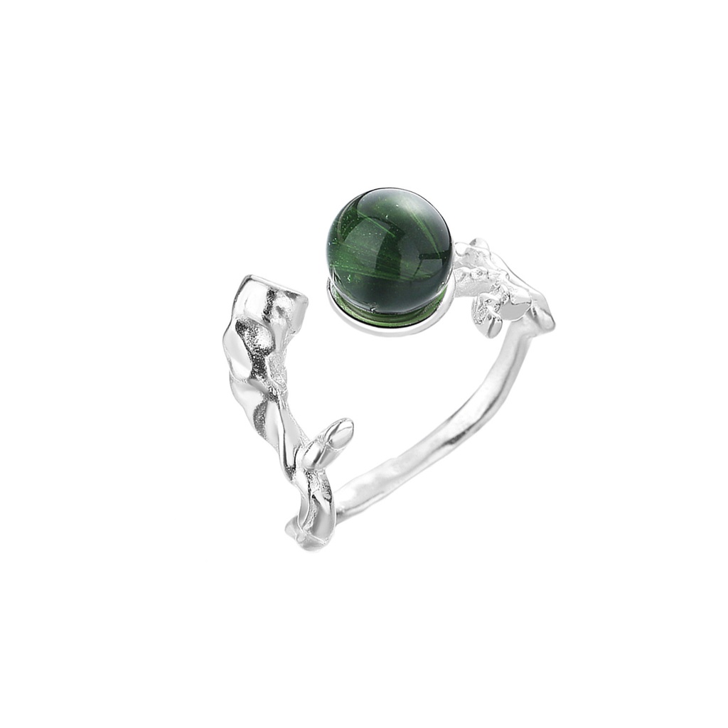 Nhẫn Hở Hợp Kim Đính Đá Opal Nhân Tạo Thời Trang