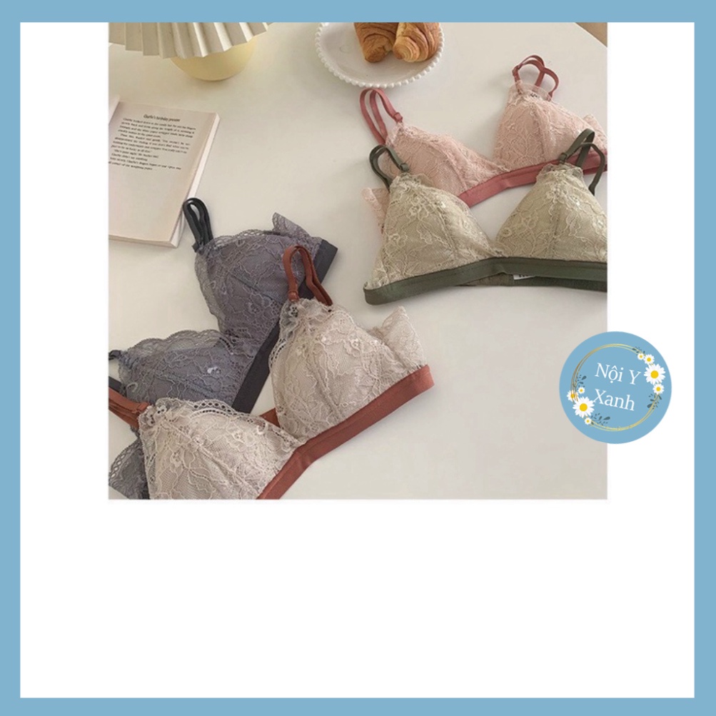 Áo Lót Nữ phối ren thiết kế lưng thoải mái quyến rũ Mã 6915 nội y xanh, chất đẹp, deal tốt